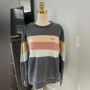 Rip Curl Womens Vintage Wash Grey Crewneck Sweatshirt Size Medium